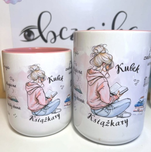 dwa kubki książkary blondynki 330 i 440ml