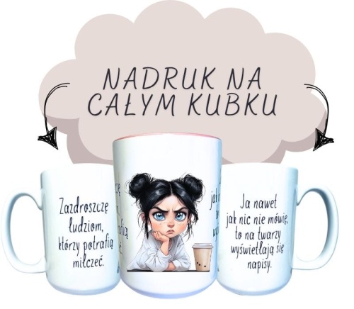 Kubek ceramiczny Zazdroszczę ludziom, którzy potrafią milczeć CZARNE WŁOSY.jpg