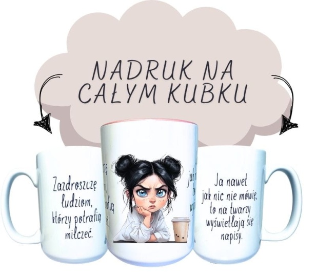 Kubek ceramiczny Zazdroszczę ludziom, którzy potrafią milczeć CZARNE WŁOSY.jpg