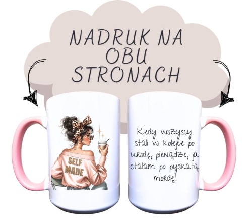 Kiedy wszyscy stali w kolejce po urodę, pieniądzę, ja stałam po pyskatą mordę, wersja z brunetką z kawą.jpg