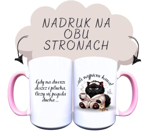 Gdy na dworze, deszcz i plucha, liczy się pogoda ducha, ale najpierw kawa, czarny kot.jpg