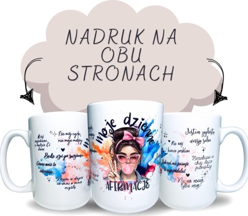Kubek ceramiczny z afirmacjami z przekleństwami i brunetką.jpg