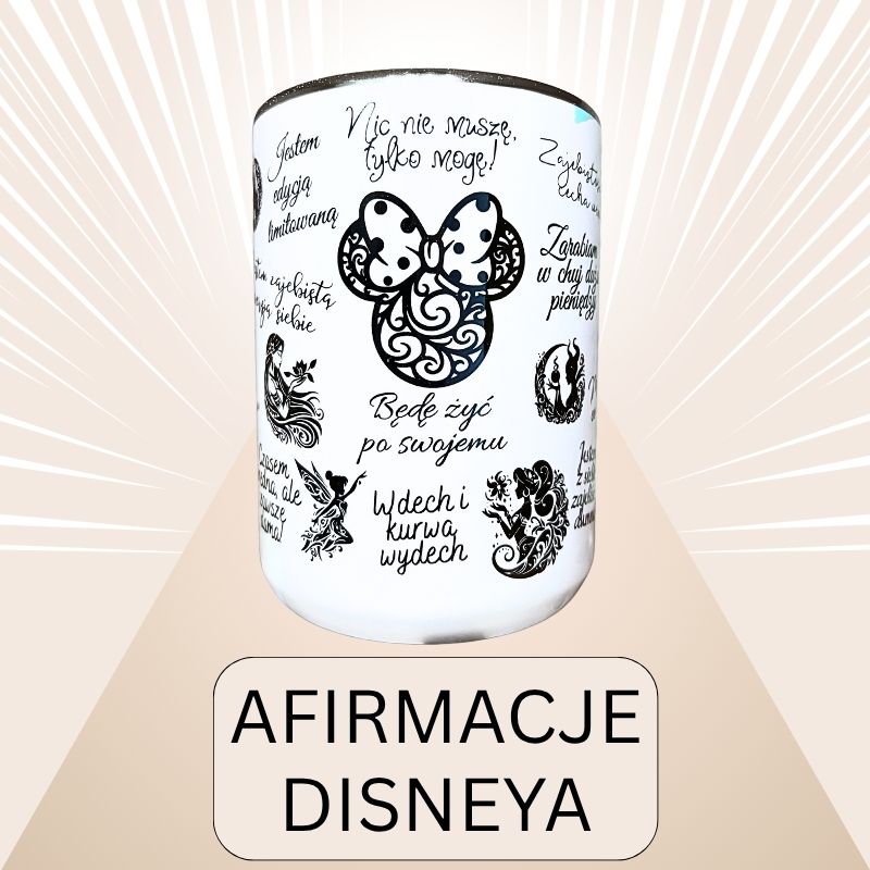 Kubek ceramiczny Afirmacje czarno białe